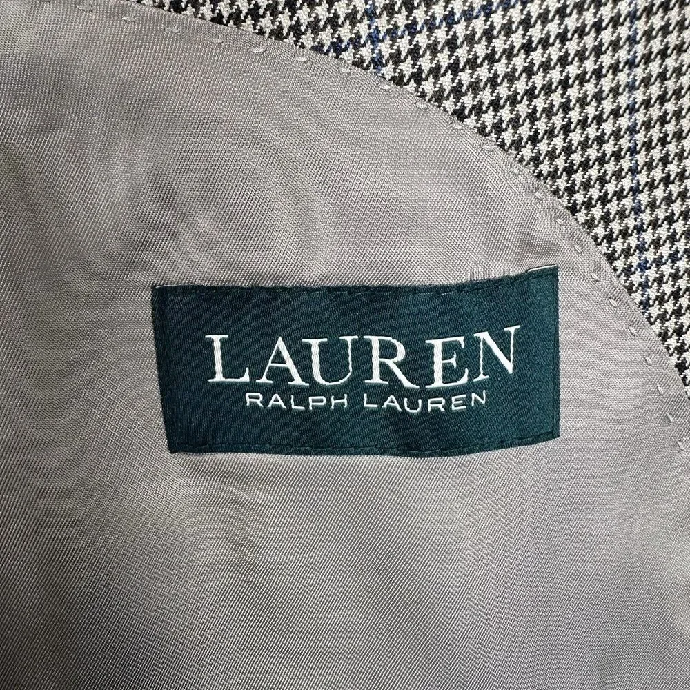 Ralph Lauren LRL 48R Houndstooth Plaid Blazer Men Light Brown Sport Coat  Career
